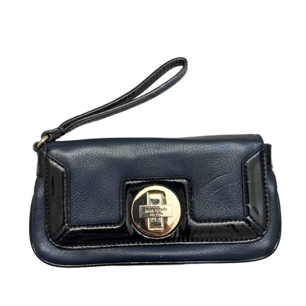 Kate spade dark blue & black wristlet clutch bag